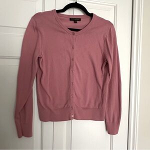Petite pink knit cardigan